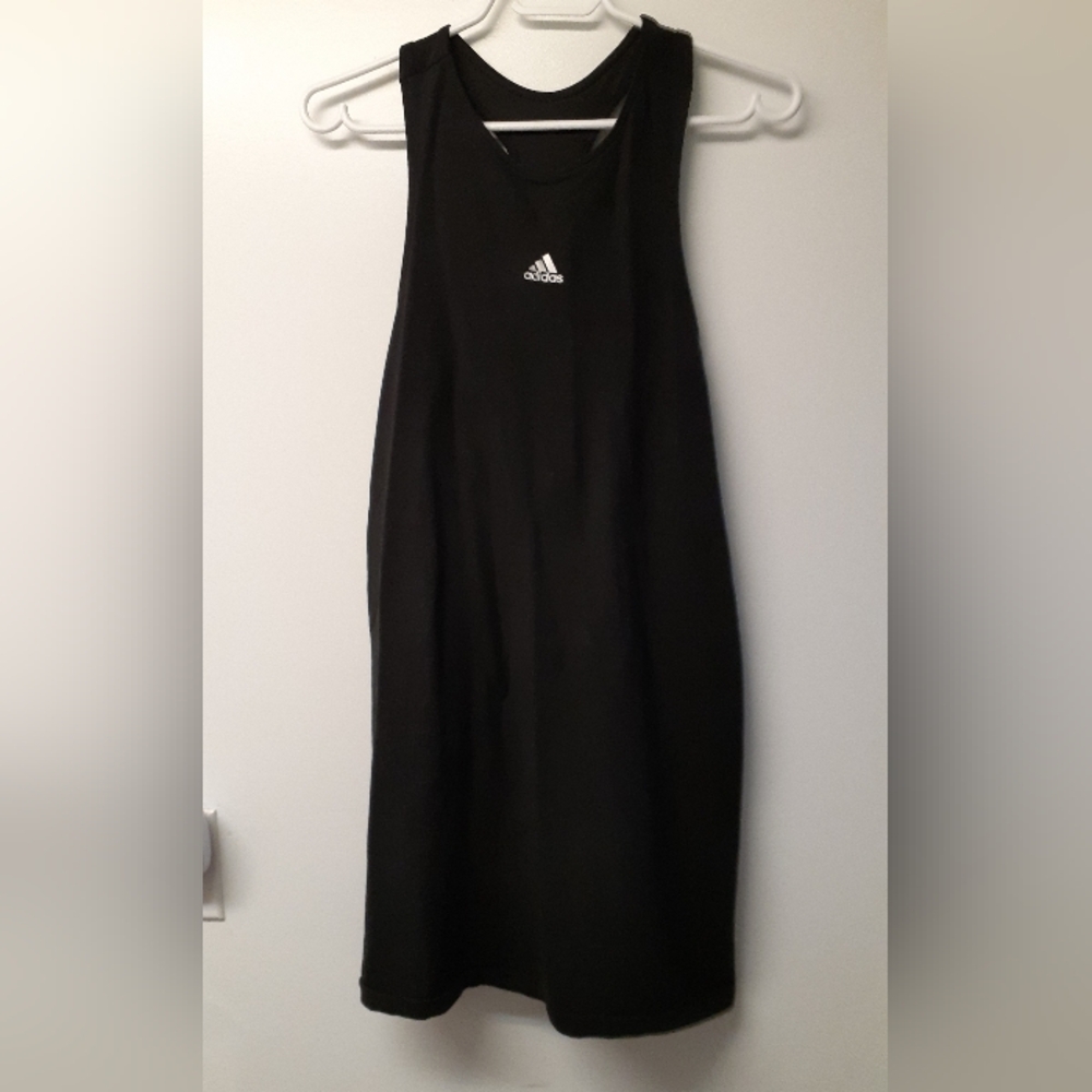 Adidas black long tank/dress - size medium